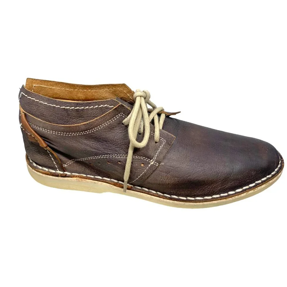 Cinti Dark Distressed Leather 6  Eyelet‎ Handmade Chukka Boots